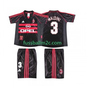Fußballtrikots AC Mailand MALDINI 3 1999 Retro Kinder Ausweich Trikotsatz 1998